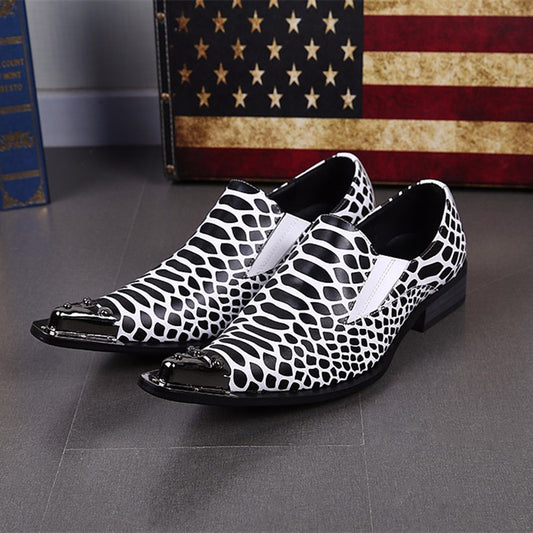 AOMISHOES™ ITALIAN zebra Dress Shoes #8042