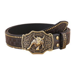 Western Cowboy Buckle Leather Belt B5011
