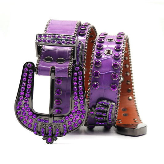 Punk Riveted Rhinestone Belt B4049