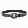 Western Cowboy Turquoise Leather Belt B5013