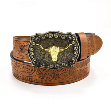 Western Cowboy Buckle Leather Belt B5003