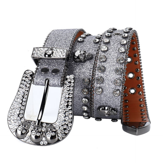 Punk Riveted Rhinestone Belt B4024