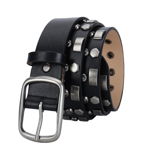 Black Riveted Belt B4015