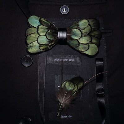 Ducapo Natural Feather Bow Tie T1024