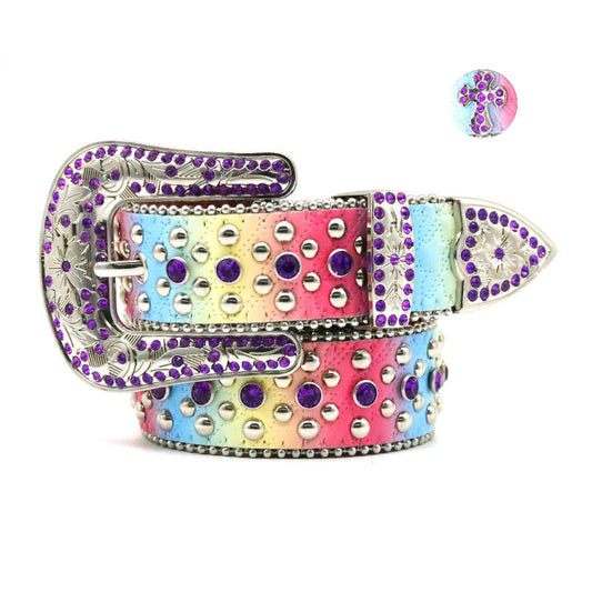 Riveted Rhinestone Belt B4016