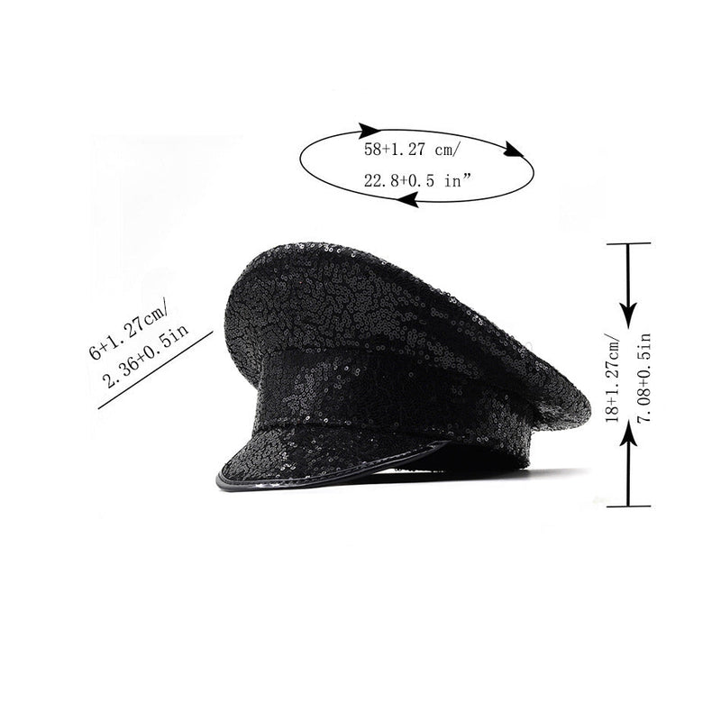 Sequin Leather Hat H9013
