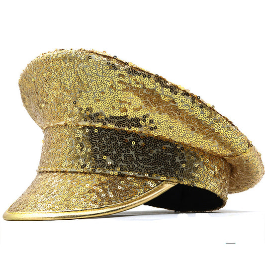 Sequin Leather Hat H9013