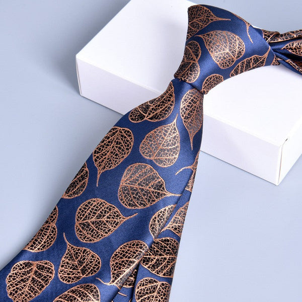 Vintage Leaf Jacquard Tie T3010