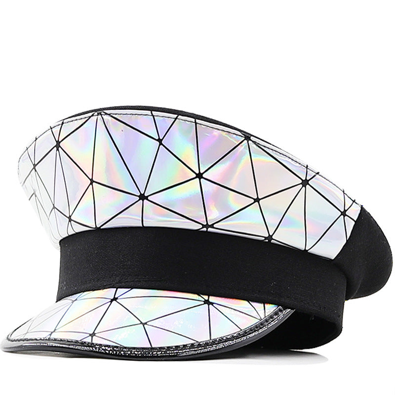 Silver Rainbow Leather Hat H9012