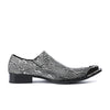 AOMISHOES™  Italian Snake Silver Dress Shoes #8036