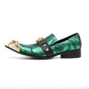 AOMISHOES™ The Emerald Green With Gem Dress Shoes #8091