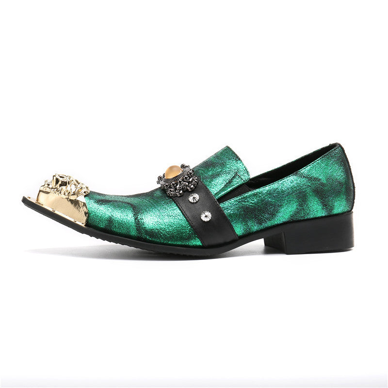 emerald green dress shoes mens AOMISHOES™ The Emerald Green With Gem Dress Shoes #8091 – Aomishoes®
