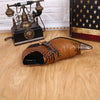 AOMISHOES™  Brown Metal Dress Shoes #8035