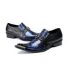 AOMISHOES™ Blue Python Style Dress Shoes #8065