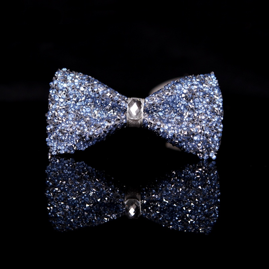 AOMISHOES™ Sea Blue Rhinestone Bow Tie #1025