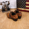 AOMISHOES™  Brown Metal Dress Shoes #8035