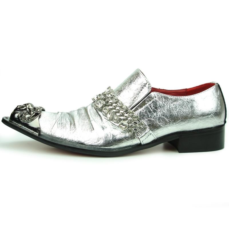 AOMISHOES™  Italian Silver Party Shoes #7021