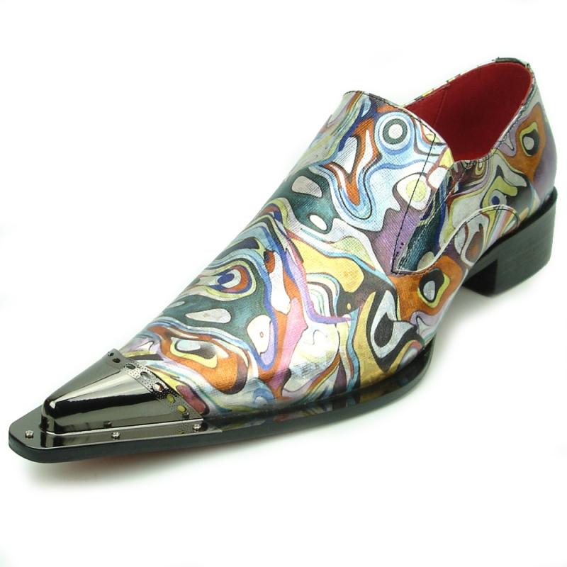 AOMISHOES™  Italian Multi-Color Metal Tip Party Shoes #7023
